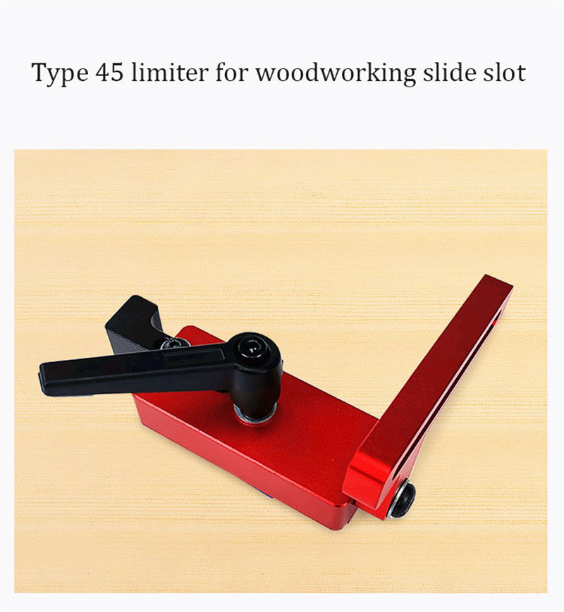 45 Type Woodworking Chute T-slot Track Stop Limiter Miter Track Stop for Workbench Router Table