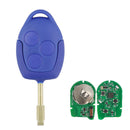 3 Buttons Remote Car Key FOB 433MHz 4D63 Chip for Ford Transit WM VM 2006-2014 P/N: 6C1T15K601AG - Black or Blue Head