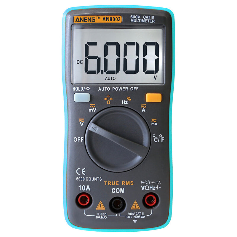 AN8002 Digital True RMS 6000 Counts Multimeter AC/DC Current Voltage Frequency Resistance Temperature Tester ℃/℉