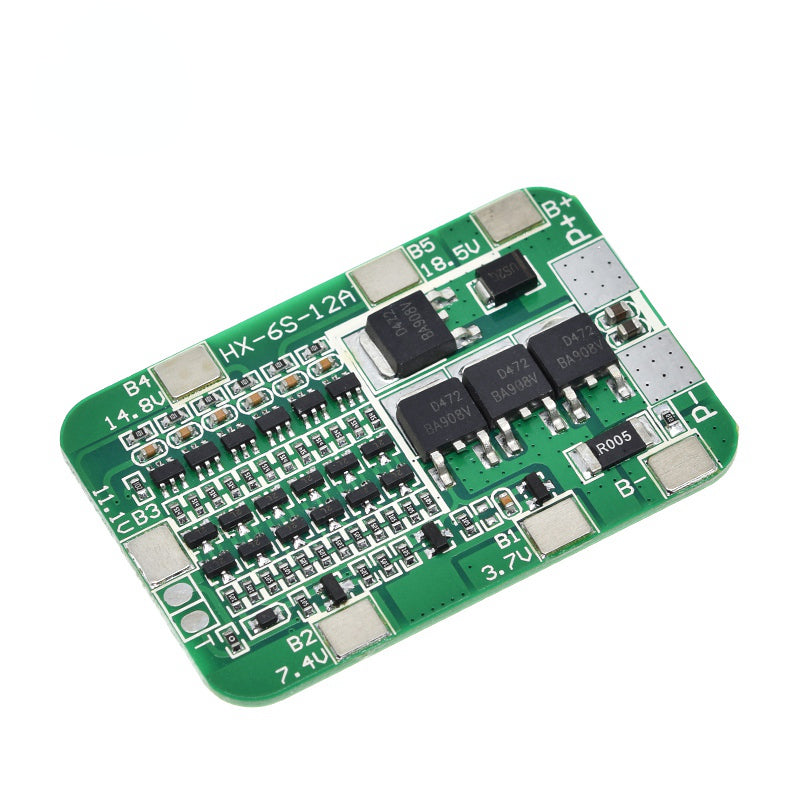 6S 15A 24V PCB BMS Protection Board for 6 Pack 18650 Li-ion Lithium Battery Cell Module