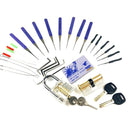Lock Pick Set Practice Tools Combination Transparent Locks with 22pcs Broken Key Remove Tool Mini Credit Card Tension Tools