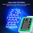 Peacefair PZEM-008 AC50-300V/100A LCD Screen Digital Display Multifunctional Guide Rail Table Voltage Tester Ammeter Voltmeter with Backlight
