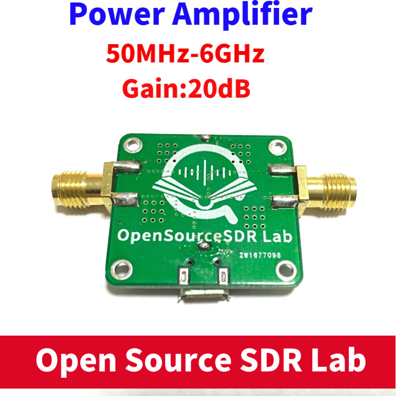 50M-6GHz Low Noise RF Amplifier Ultra Wideband Gain 20dB Micro USB Power Supply