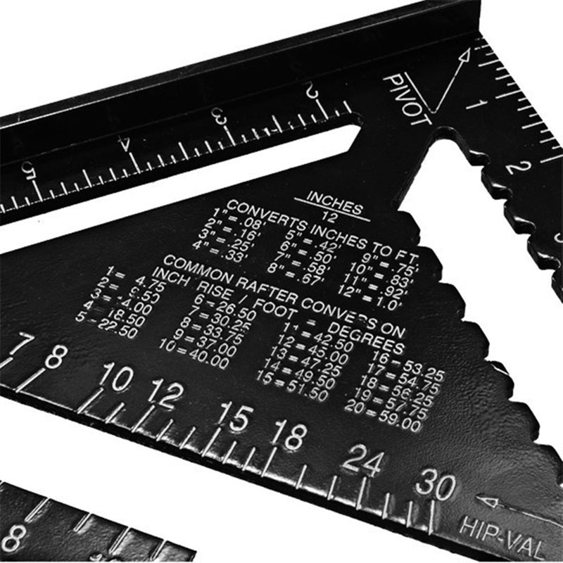 Raitool AR01 43X30X30cm Metric Aluminum Alloy Triangle Ruler Black Triangular Ruler