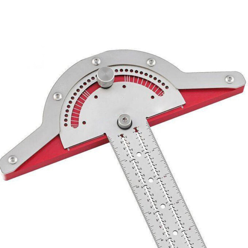 Woodworking Edge Ruler Protractor Angle Protractor Woodworking Scriber Ruler Angle Measure Stainless Steel Carpentry Tool