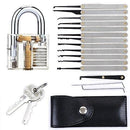 12Pcs Unlocking Lock Pick Set Key Extractor Tool + Transparent Lock Padlock - LOCKPICKWEB