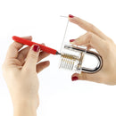15pcs Stainless Steel Locksmith Lock Picking Tools Set with Clear Cutaway Practice Learning Padlock