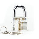 15pcs Stainless Steel Locksmith Lock Picking Tools Set with Clear Cutaway Practice Learning Padlock