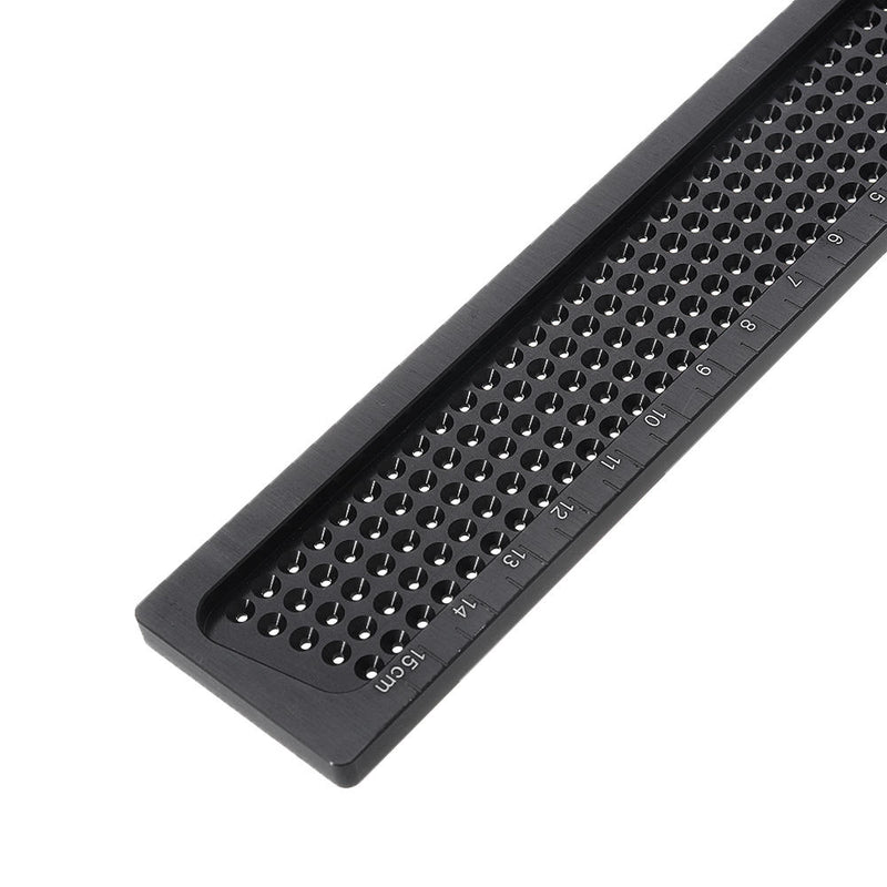 Black Aluminium Alloy T-160 Hole Positioning Measuring Ruler 160mm Metric T Ruler Woodworking Precision Crossed Marking Scriber