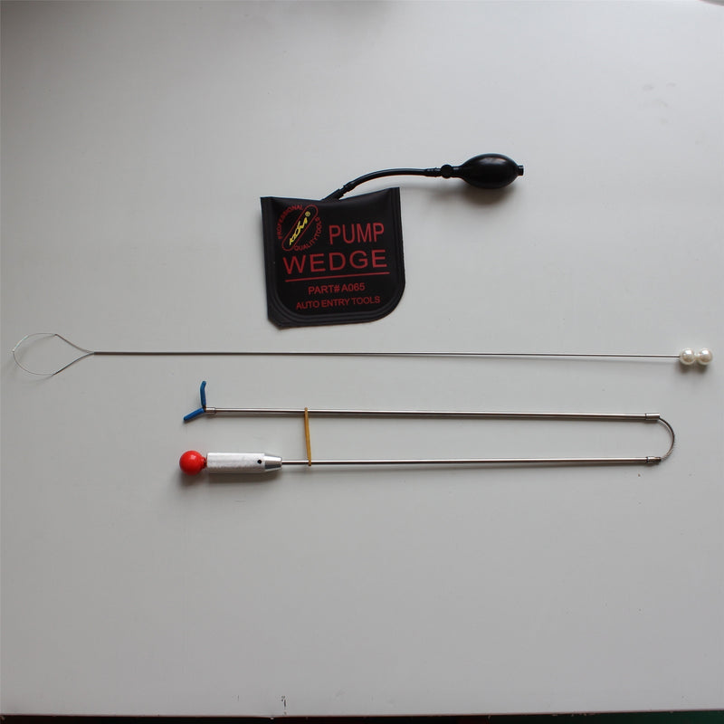 2 Pcs Car Lockout Kit Locksmith Supplies Car Door Open Hook Tool For Car Door Tool with 1pcs Klom Pump Wedge 9