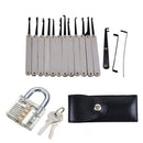 Training Lock Cutaway Practice Padlock+12 Pcs Manganese Stainless Steel Locksmith Crochet Hook - LOCKPICKWEB