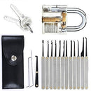Training Lock Cutaway Practice Padlock+12 Pcs Manganese Stainless Steel Locksmith Crochet Hook - LOCKPICKWEB