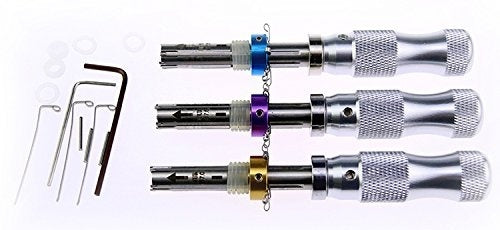 HUK 7 Pin Tubular Lock Pick Tool (7.0mm,7.5mm,7.8mm) Locksmith Tools with Transparent Padlock Tubular Lock Key for Locksmith Skill Training Practice - LOCKPICKWEB