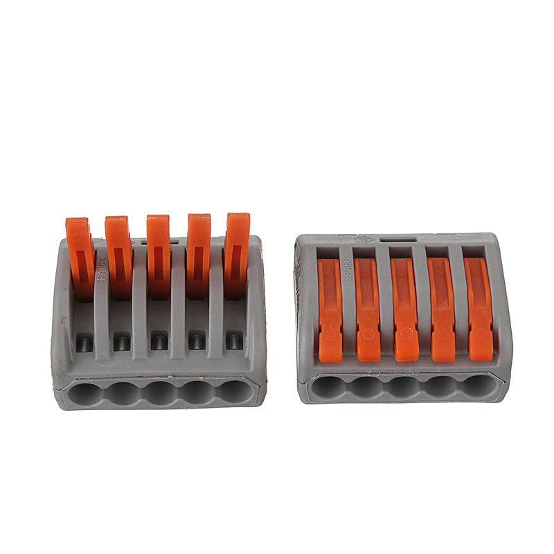 60Pcs 2/3/5 Holes Spring Conductor Terminal Block Electric Cable Wire Connector