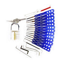 20-in-1 Lock Pick Tool Padlock Picks Door Lock Opener Locksmith Tool Set +Transparent Visible Cutaway Padlock Locksmith Practice Training Lock - LOCKPICKWEB