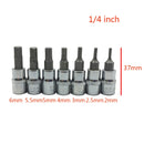 13pc Allen Key Bit Socket Set 1/4\ 3/8\ 1/2\ Drive Chrome Vanadium Mirror Polished Sockets C-RV Steel Bits
