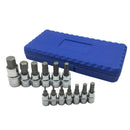 13pc Allen Key Bit Socket Set 1/4\ 3/8\ 1/2\ Drive Chrome Vanadium Mirror Polished Sockets C-RV Steel Bits