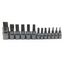 13pc Allen Key Bit Socket Set 1/4\ 3/8\ 1/2\ Drive Chrome Vanadium Mirror Polished Sockets C-RV Steel Bits