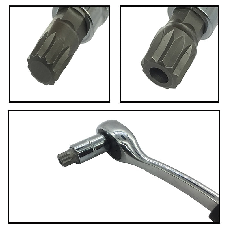 Bit Socket Spanner 3/8 1/4 1/2 Triple Square Spline Set for Tamper-Proof Lug Nuts Cylinder Head Bolt Wrench