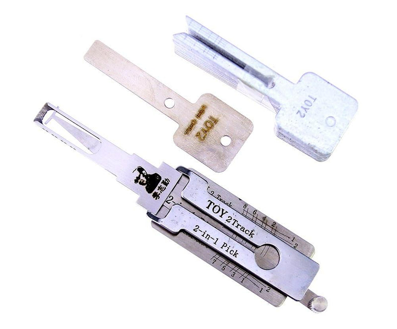 Lishi TOY 2Track Lock Pick Set for Car Door Opener Tool Locksmith Tools Tubular Lock Pick and Decoder Tool