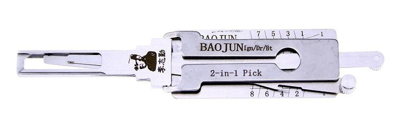 Lishi BAOJUN 2-in-1 Pick for Car Door Opener Tool Locksmith Tools Tubular Lock Pick and Decoder Tool