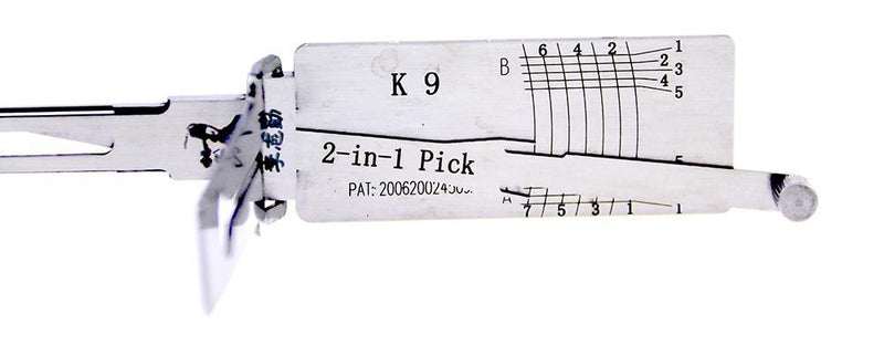 Lishi K9 2-in-1 Pick for Car Door Opener Tool Locksmith Tools Tubular Lock Pick and Decoder Tool