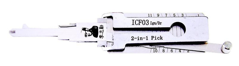 Lishi ICF03 Lock Pick Set for Car Door Opener Tool Locksmith Tools Tubular Lock Pick and Decoder Tool