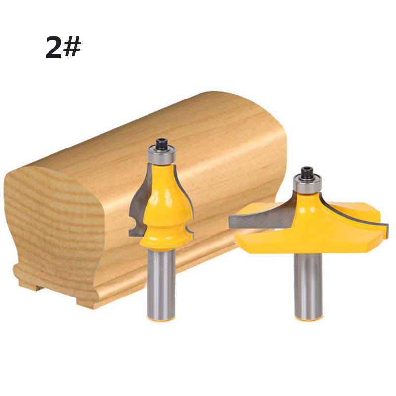 2pcs 12mm 1/2 Inch Shank Armrest Mill Handrail Router Bits Set Wavy Flute Tenon Milling Cutter for Wood Woodworking Cutters