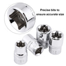 9Pcs E-Socket 1/2 Torx Star Bits Chromium-vanadium Steel Female Socket Nuts Set E10-E24 Hand Tools