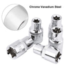 9Pcs E-Socket 1/2 Torx Star Bits Chromium-vanadium Steel Female Socket Nuts Set E10-E24 Hand Tools