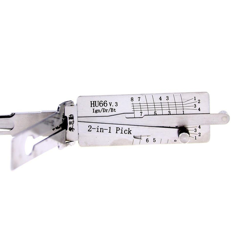 Original Engraved Line Key for LiShi HU66 2-in-1 Key Tool Scale Shearing Teeth Blank Car Key Locksmith Supplies