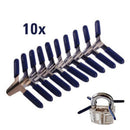 Tubular Lock Pick Set and 1 Transparent 7 Pins Tubular 10Pcs Padlock Shim Picks Set with 10Pcs Lock Pick Set for Locksmith tools
