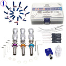 Tubular Lock Pick Set and 1 Transparent 7 Pins Tubular 10Pcs Padlock Shim Picks Set with 10Pcs Lock Pick Set for Locksmith tools