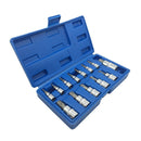 13pc Torx Star Bit Socket Nuts Set 1/4 3/8 and 1/2 Drive T8 - T70 Home Tool Kits
