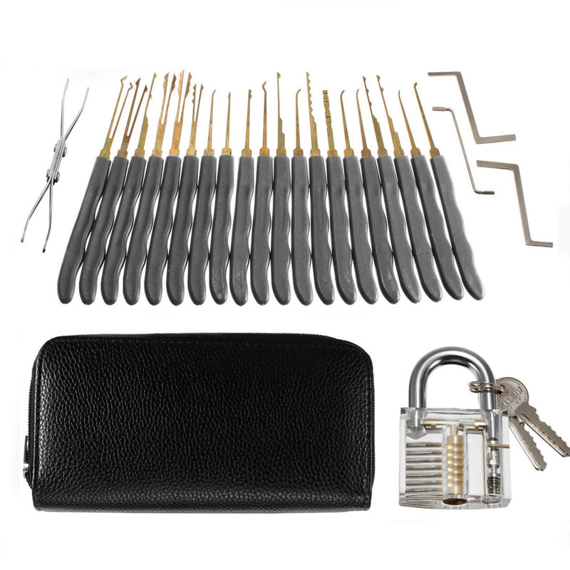 26Pcs Padlock Locksmith Training Starter Practice Kit Lock Unlocking Pick Tool 1