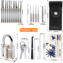 Premium Practice Lock Picking Tools with Transparent Training Padlock for Lockpicking