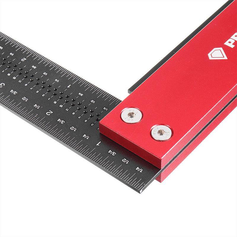12 Inch Precision Woodworking Square Marking Ruler Aluminum Alloy 90 Degree Right Angle Ruler Hole Positioning Scriber Scribing Tool