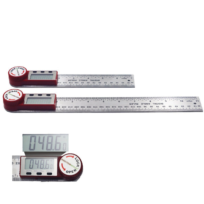 300/200mm Electronic Ruler Woodworking Angle Measuring Instrument Digital Display Electronic Ruler Open 360 Degrees