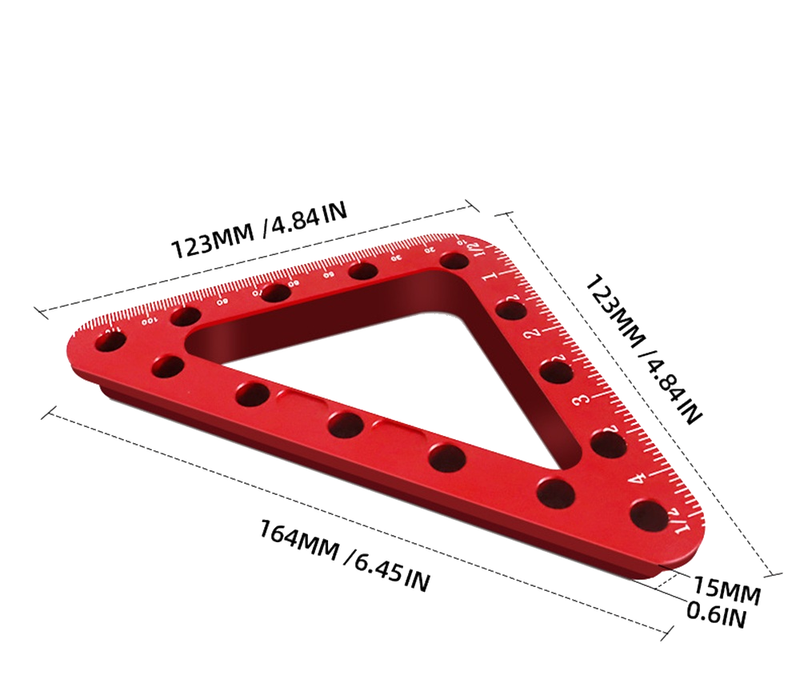 XIUYI 2 Set Metric/Imperial 45/90° 120mmx120mm Aluminum Alloy Woodworking Positioning Ruler Set Installation Fixing Clip Woodworking Clamping Square Measuring Tool