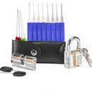 4 in 1 Locksmith Supply Set Transparent Practice Lock with 17pcs Lock Tool Broken Key Remove Pick Hook