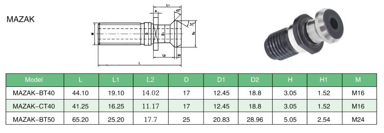 Machifit Mazak BT40 CNC Pull Stud Bolt Retention Knob for CNC Milling Tool Holder Lathe Tools
