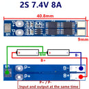 2S 7.4V 8A Li-ion 18650 Lithium Battery Charger Protection Board 8.4V Overcurrent Overcharge / Overdischarge Protection