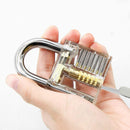 Stainless Steel Strong Lock Pick Gun Locksmith Tool Door Lock Opener+Transparent Lock Padlock