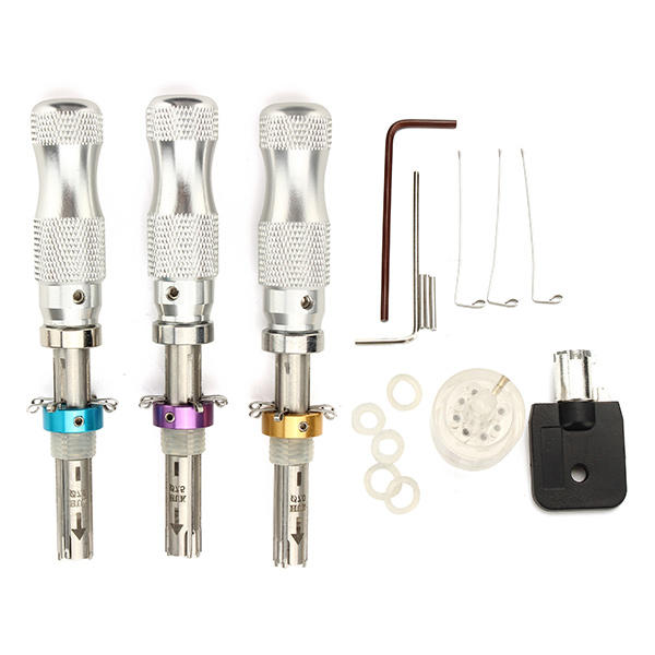 3Pcs Tubular 7 Pins Lock Pick Tools with Transparent 7 Pin Tubular Lock Cylinder Locksmith Tools - LOCKPICKWEB