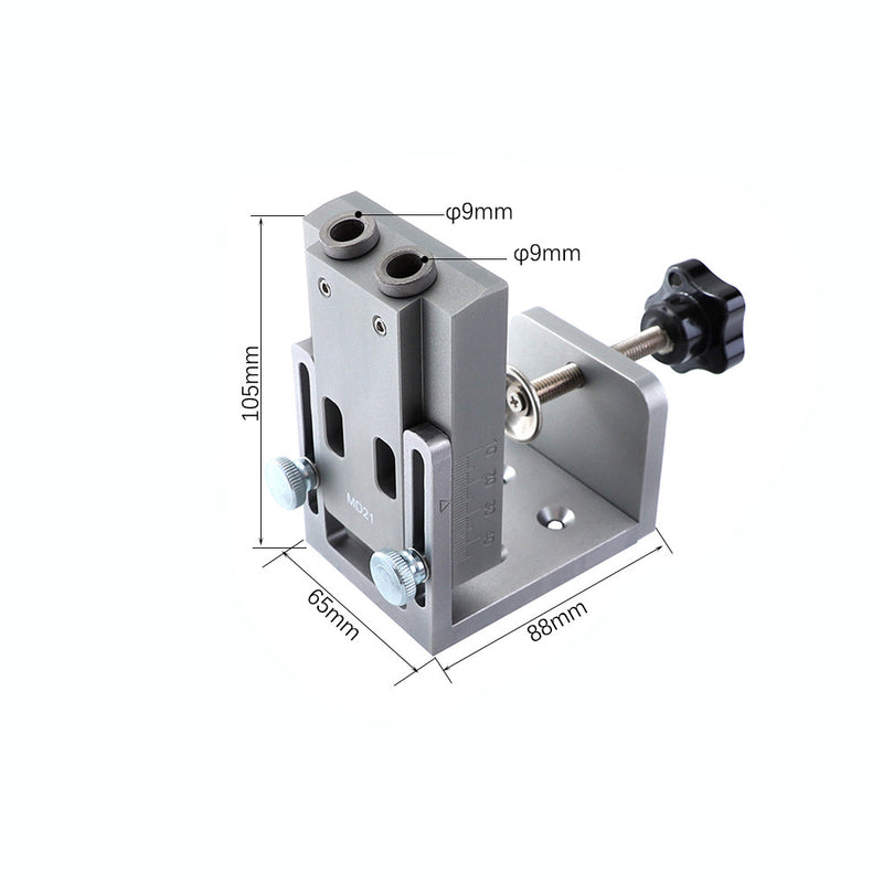 Aluminum Alloy Pocket Hole Jig 9mm Drill Guide Wood Doweling Jig Drilling Hole Locator Guide Woodworking Tools