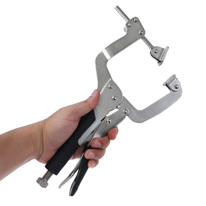 12 Inch C Clamp Dual Purpose 90 Degree Right Angle Clip Metal Fix Plier Locator for Pocket Hole Joinery Locking Pliers