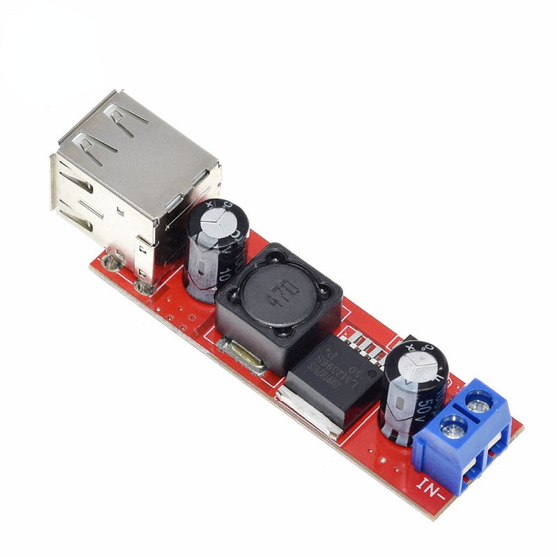 DC 6V-40V To 5V 3A Double USB Charge DC-DC Step-down Converter Module for Vehicle Charger LM2596 Dual USB