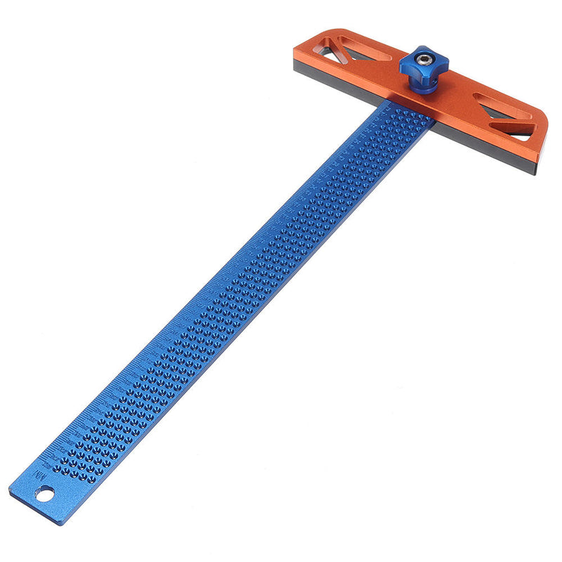 Drillpro 300/400mm Adjustable Angle Woodworking T Ruler Hole Positioning Crossed Marking Gauge Scriber Measuring Tool
