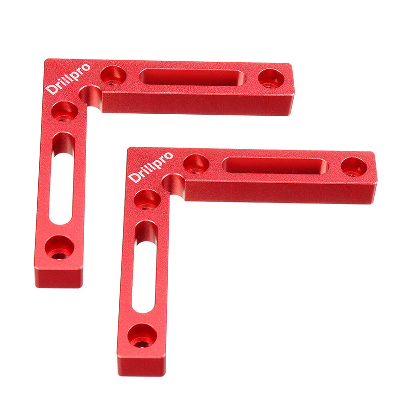 Drillpro DP-WD3 2Pcs Woodworking Precision Clamping Square L Shape Auxiliary Fixture Machinist Square with Metric and Inch Sacle Right Angle Positioning Ruler Clamp