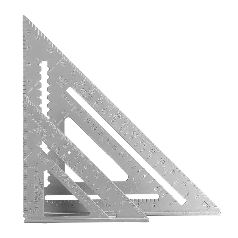 7/12'' Aluminum Alloy Angle Square Triangle Ruler Roofing Carpenter Woodworking Tool